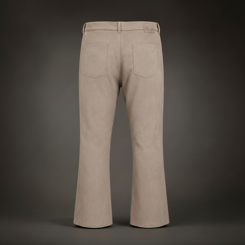 Enhanced Back View - Suede Trousers